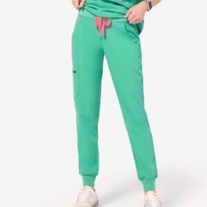 FIGS Zamora‎ Jogger Scrub Pants Women's XS Emerald Green Bottom EXCELLENT ✅